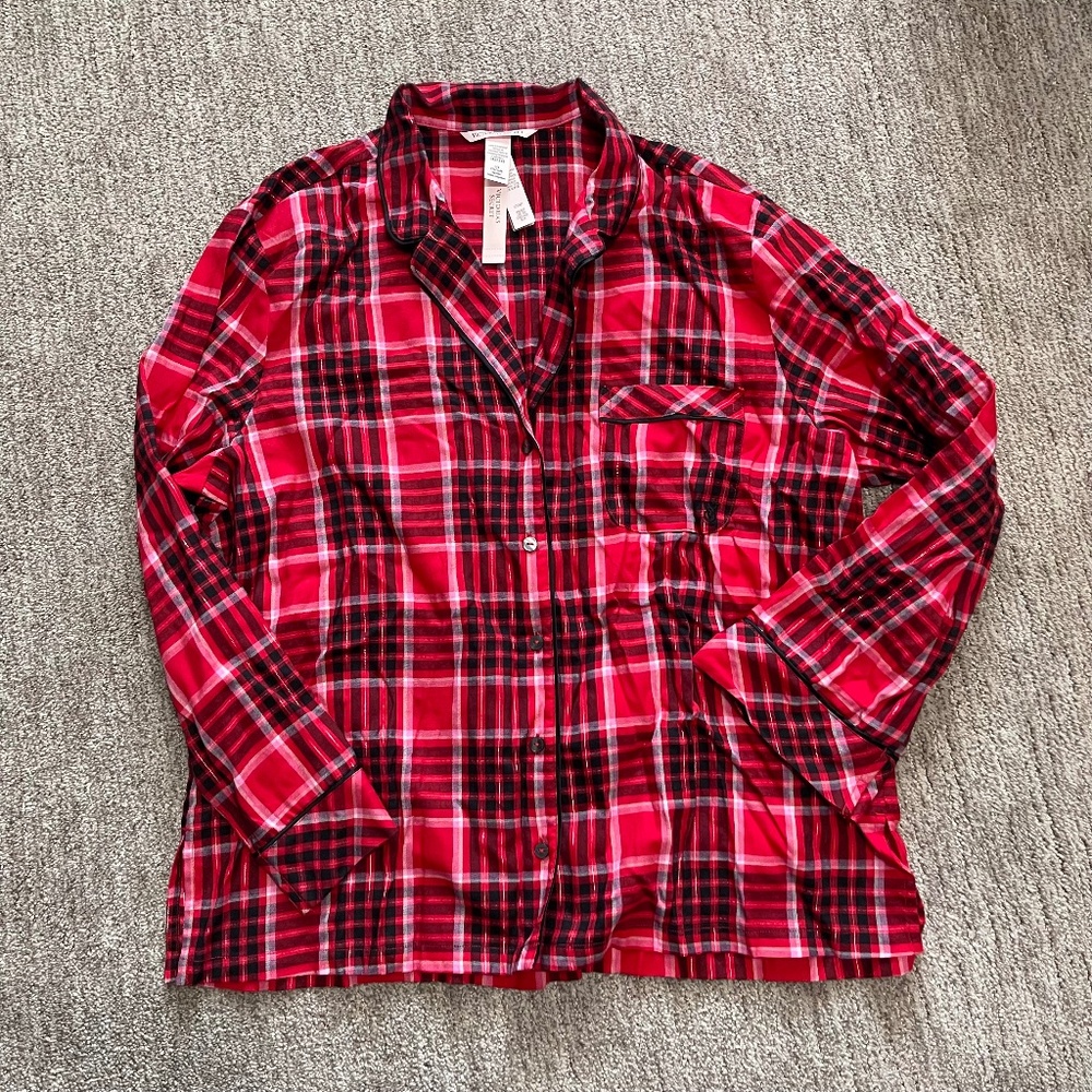Victoria’s Secret Plaid Sleep Shirt‎ – Women’s Size Large – NWT